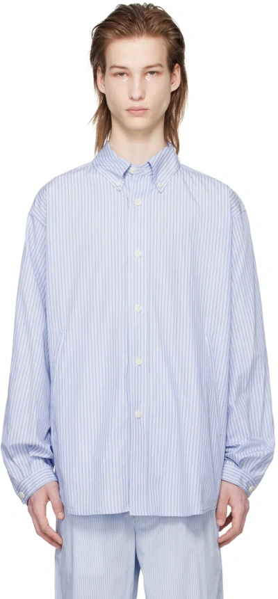 Document Blue 40's Shirt In Blue (stripe)