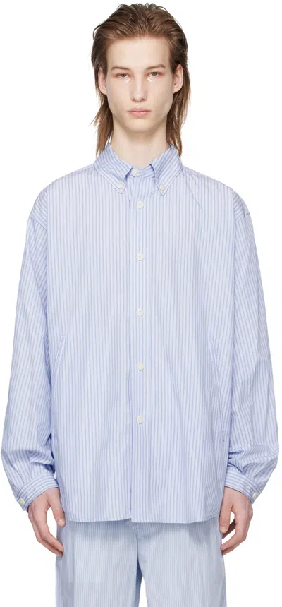Document Blue 40's Shirt In Blue (stripe)