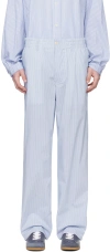DOCUMENT BLUE STRIPED TROUSERS
