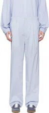 Document Blue Striped Trousers In Blue (stripe)