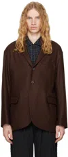 Document Brown English Wool 3-button Blazer In Brown