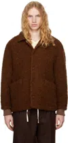 Document Brown Wool Boucle Jacket In Brown