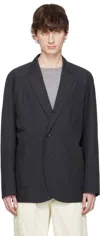 Document Gray Silky Cotton Raglan Blazer In Charcoal