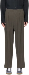 DOCUMENT GRAY TUCKED TROUSERS