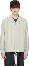 Document Khaki Cotton Striped Coach Jacket In Khaki