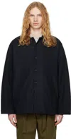 Document Navy Heavy Wool Jersey Oversized Shirt In Navy