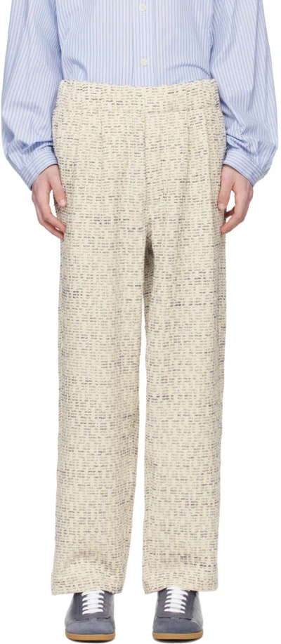 Document Off-white Wide Trousers In Oatmeal (mixed)