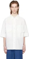 Document White Double Pocket Shirt In White