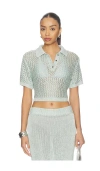 Dodiee Ruby Crochet Midi Skirt In Gray