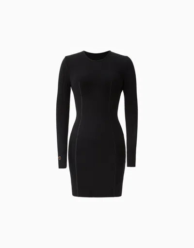 Dodiee Adele Sculpt-knit Mini Dress In Noir In Black
