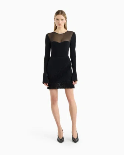 Dodiee Amelia Sheer-top Bodysuit In Black