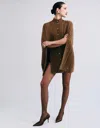 Dodiee Amy Cable-knit Cape Cardigan In Camel In Brown