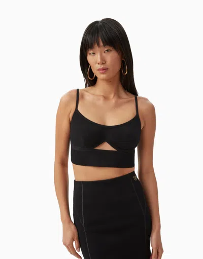 Dodiee Ariana Sculpt-knit Bra Top In Noir In Black