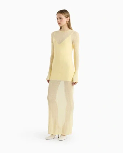 Dodiee Ayla Sheer Cable Dress In Yellow