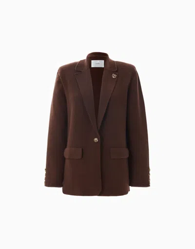 Dodiee Camila Oversized Cashmere Blazer In Espresso In Brown