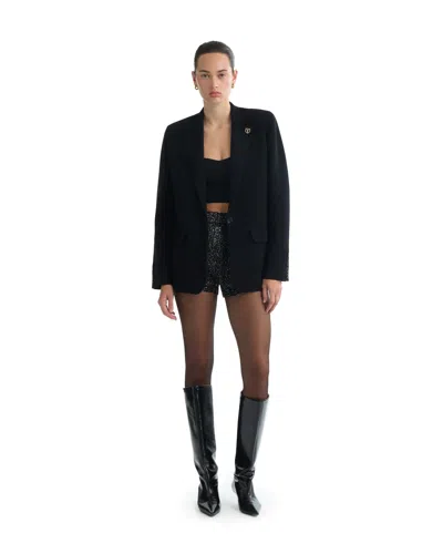 Dodiee Camila Oversized Cashmere Blazer In Noir In Black