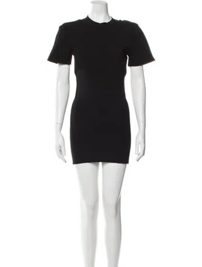 Pre-owned Dodiee Crew Neck Mini Dress In Black