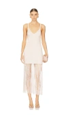Dodiee Crochet Sequin Gown In Cream & Gold
