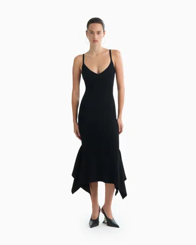 Dodiee Dawn Ribbed Form-knit Maxi Dress In Noir In Black