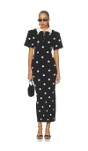 Dodiee Devon Polka Dot Midi Dress In Black