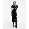 Dodiee Devon Polka Dot Midi Dress In Black