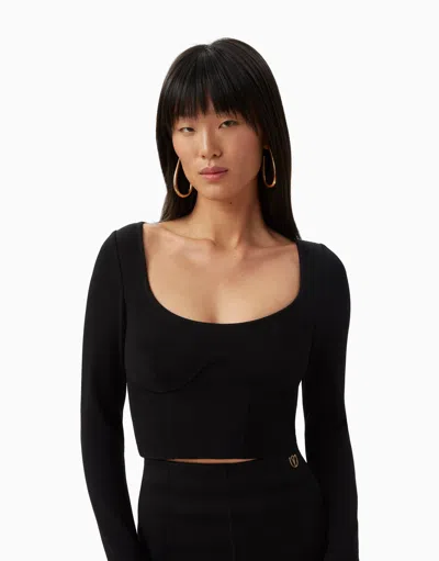 Dodiee Diane Sculpt-knit Top In Noir In Black