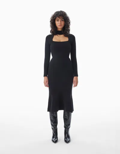 Dodiee Eden Cashmere Midi Dress In Noir In Black