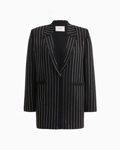 Dodiee Elsie Pinstripe Blazer In Noir In Black