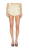 Dodiee Emma Leather Shorts In Yellow