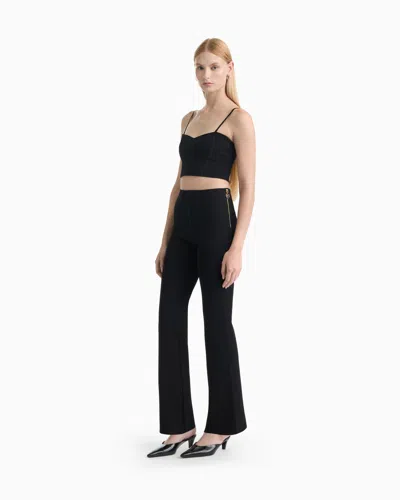 Dodiee Esme Sculpt-knit Cigarette Pants In Noir In Black