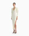 Dodiee Eve Deep V Shoulder Maxi Dress In Cream In White