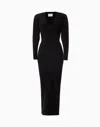 Dodiee Eve Deep V Shoulder Maxi Dress In Noir In Black