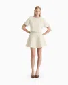 Dodiee Farah Alpaca Wool Mini Circular Skirt In Cream In White