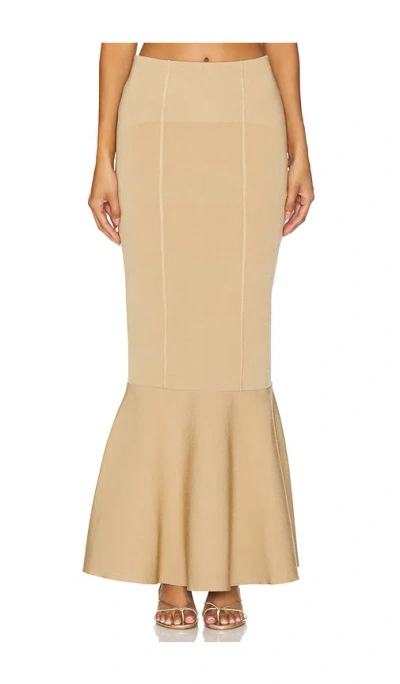 Dodiee Flare Maxi Skirt In 金色