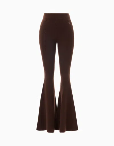 Dodiee Freya Cashmere Flare Pant In Espresso In Brown