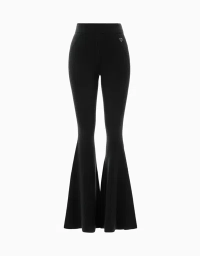 Dodiee Freya Cashmere Flare Pant In Noir In Black