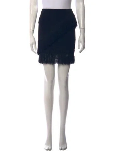 Pre-owned Dodiee Fringe Trim Accent Mini Skirt W/ Tags In Black