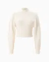 Dodiee Gal Cropped Sweater In Cream In Metallic