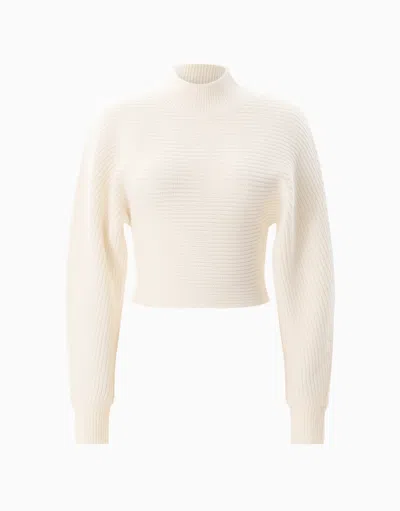 Dodiee Gal Cropped Sweater In Cream In Metallic