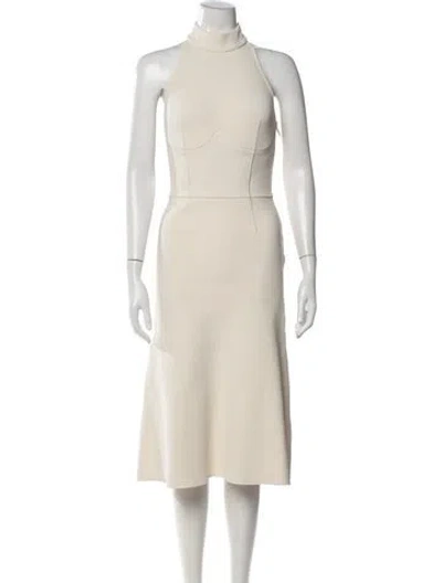 Pre-owned Dodiee Halterneck Midi Length Dress In Neutral