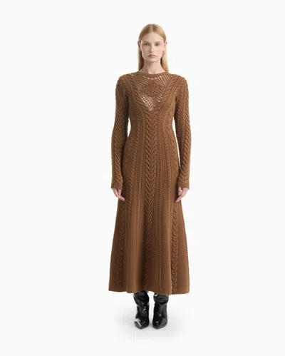 Dodiee Hari Cable-knit Dress In Camel In Brown