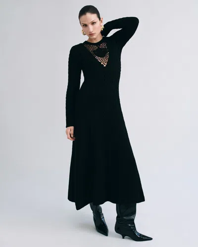 Dodiee Hari Cable-knit Dress In Noir In Black