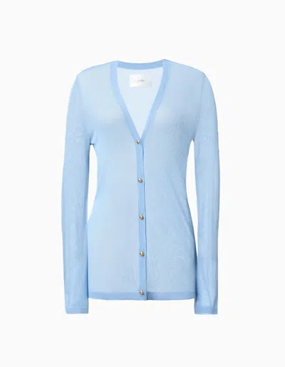 Dodiee Hila Sheer Cardigan In Light Blue