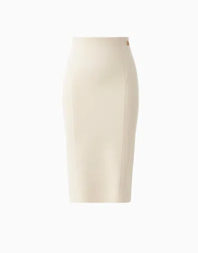 Dodiee Jeni Sculpt-knit Pencil Skirt In Cream In White