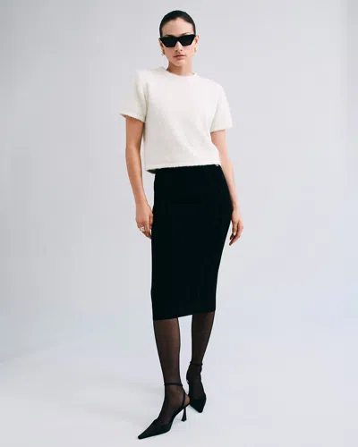Dodiee Jeni Sculpt-knit Pencil Skirt In Noir In Black