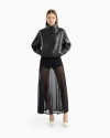 Dodiee Kate Leather Bomber In Black