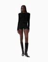 Dodiee Lila Bolero With Pointelle-knit Sleeves In Noir In Black