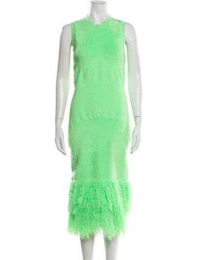 Pre-owned Dodiee Nylon Midi Length Dress W/ Tags In Green