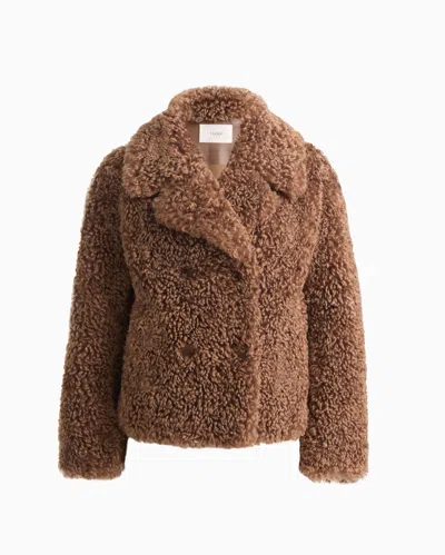 Dodiee Rebeka Faux Fur Jacket In Toffee In Brown