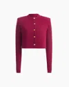 Dodiee Renai Wool Cashmere Bolero Pointelle Sleeves In Merlot In Purple